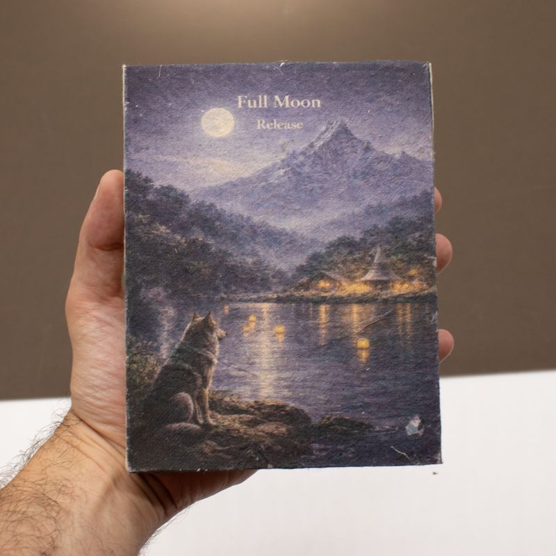 Med Mixed Mountain Moon Phase Notebooks - (12x8cm) - 40 leafs (3x4 assorted Des) - In Display Case