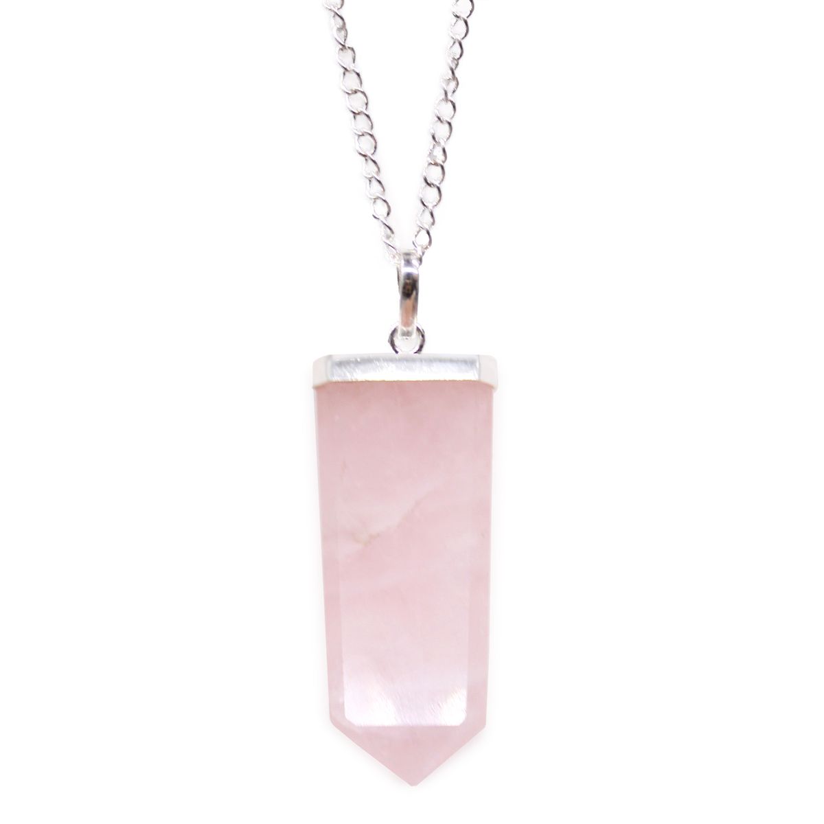 Pingente Plano de Pedras Preciosas - Quartzo Rosa