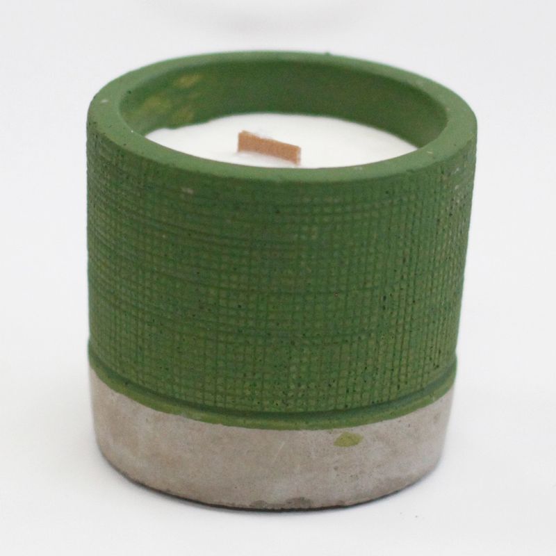 Bougie Béton Pot Vert - Herbes