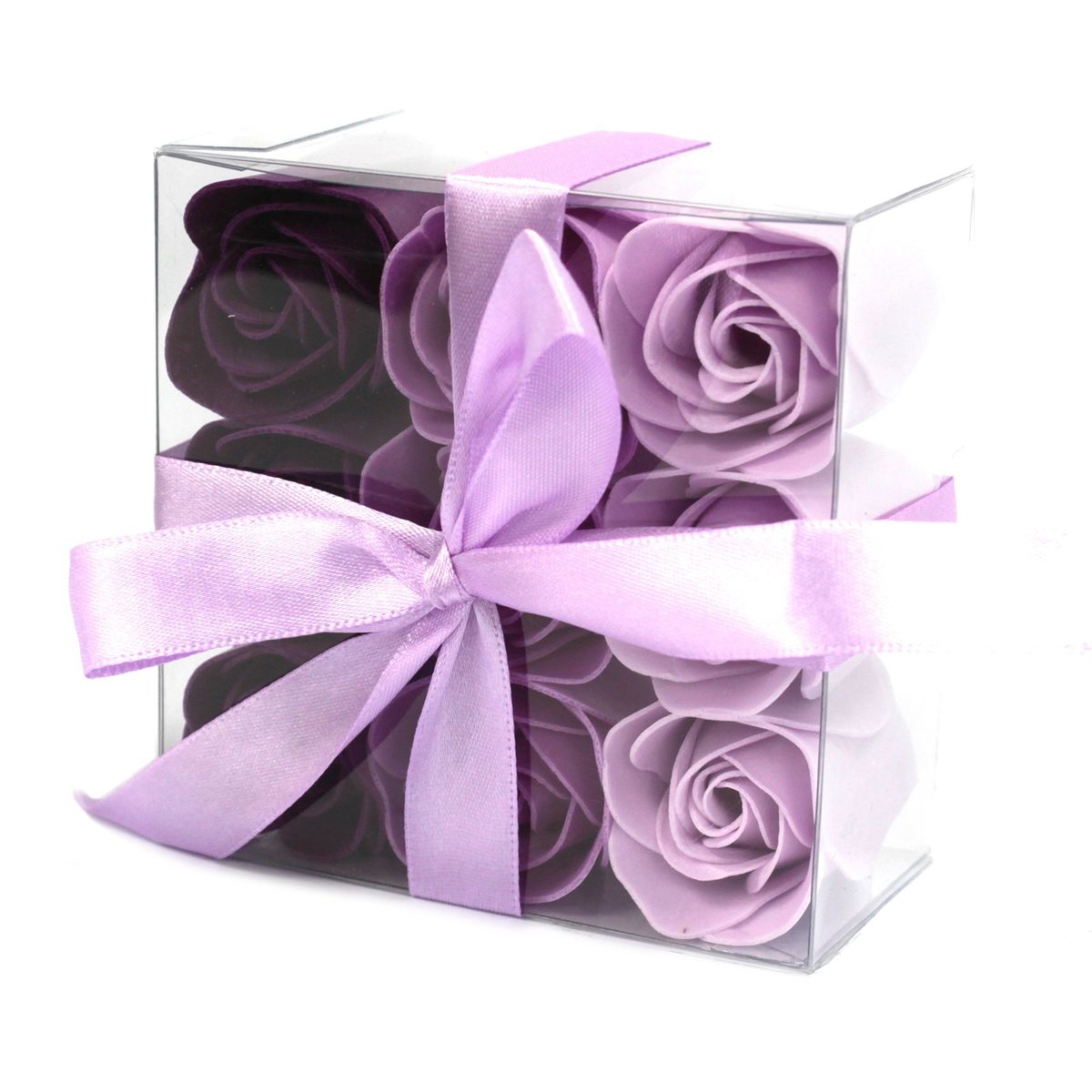 Conjunto de 9 flores de sabão - Rosas lavanda