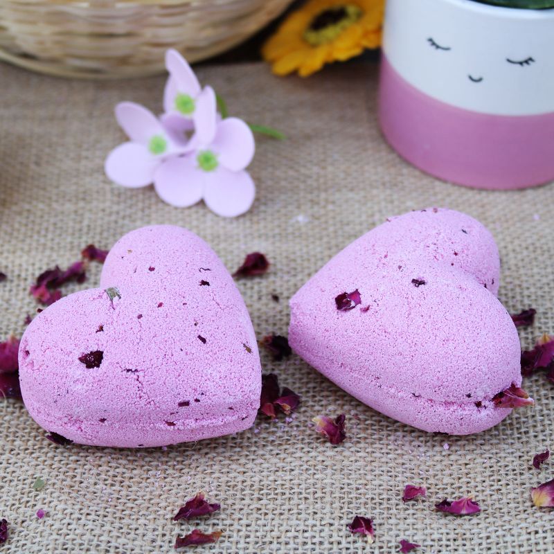 Bombe de Bain en Coeur 70g - Ylang & Rose
