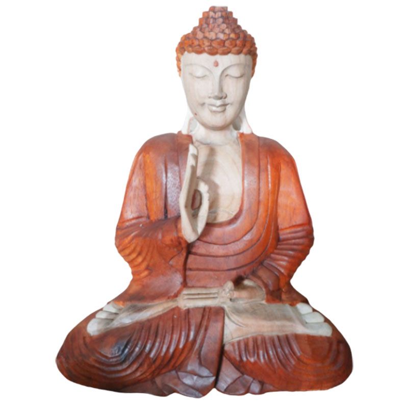 Estátua de Buda esculpida à mão - 40 cm Transmissão do Ensinamento