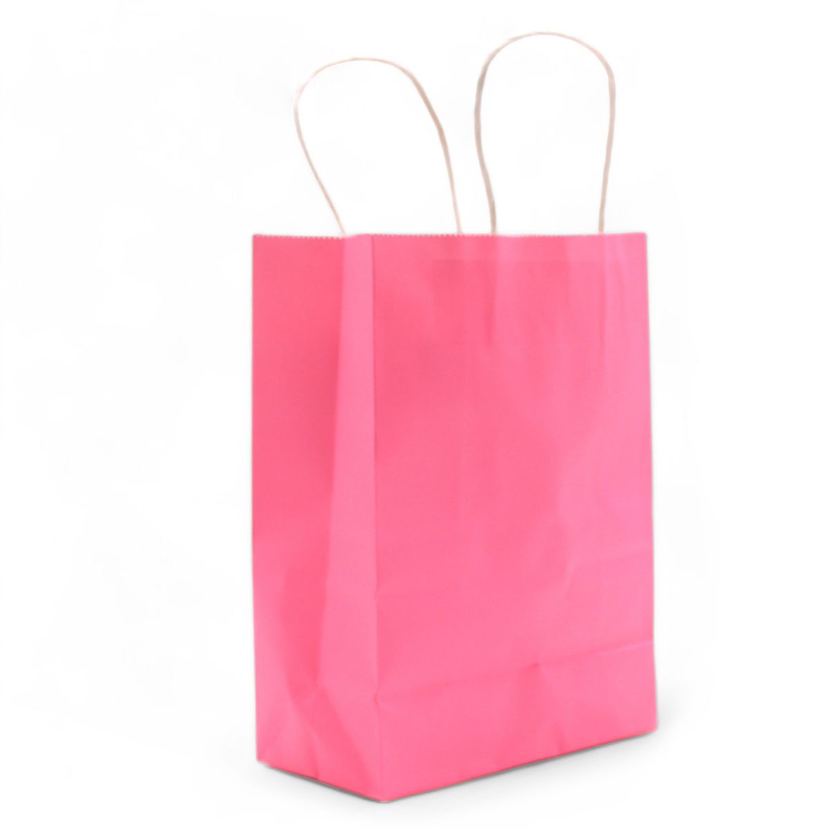 Saco de papel grande com alça (26x32x12 cm) - Rosa Rubor (130 g)