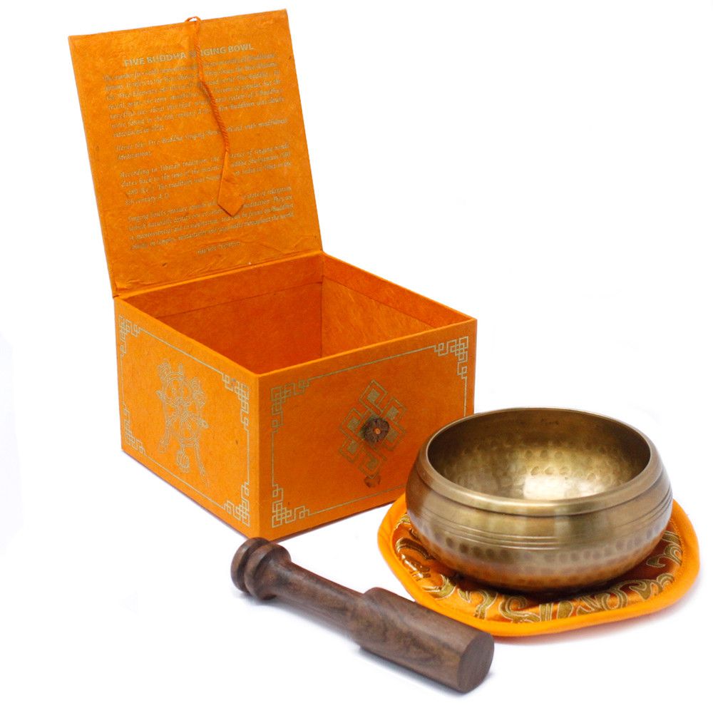 Conjunto de taças tibetanas - Cinco Budas 10 cm (mín. 400 g)