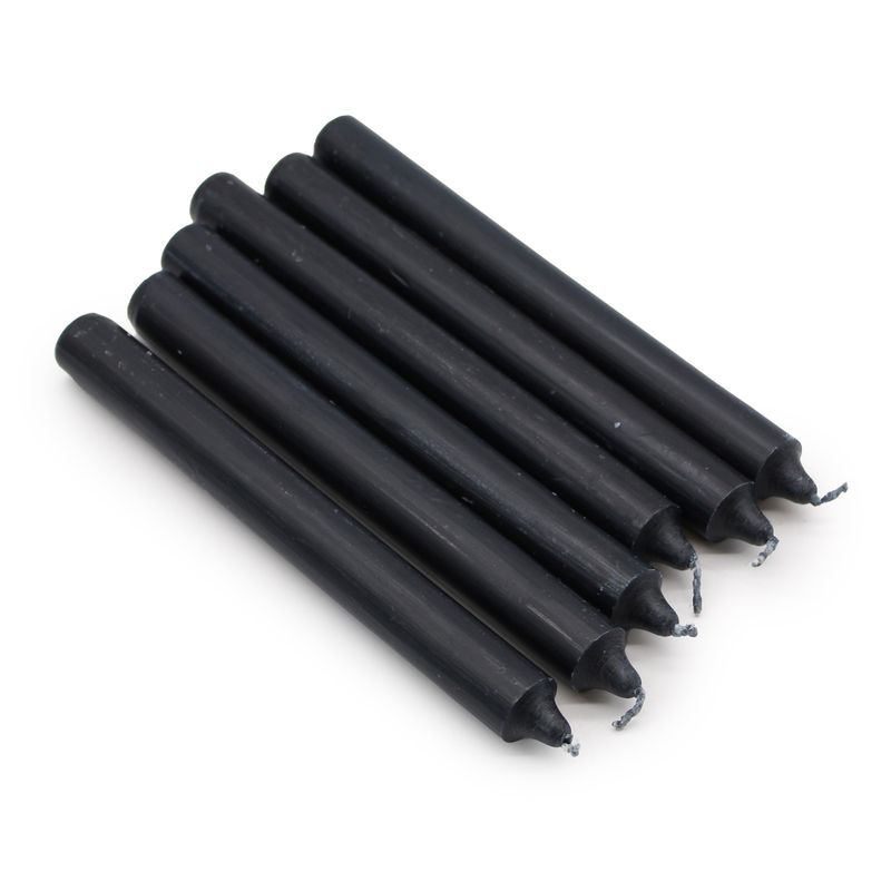 Bulk Solid Colour Dinner Candles - Rustic Black - Pack of 100