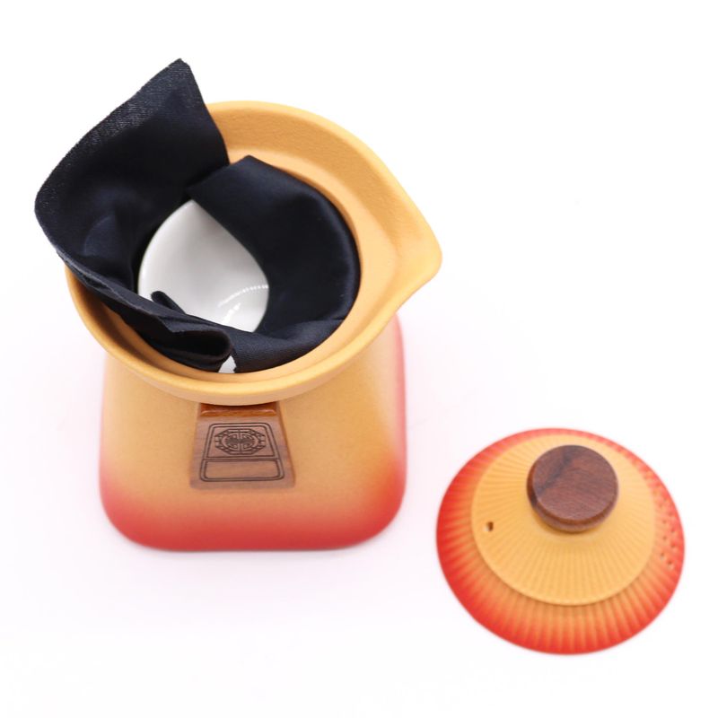 Théière Temple & Trois Tasses - Terre Orange