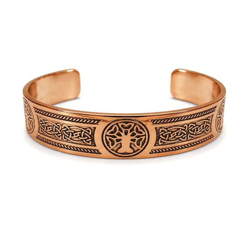 Solida koppararmband i medeltidskollektion med affirmationgravyrer (blandade)