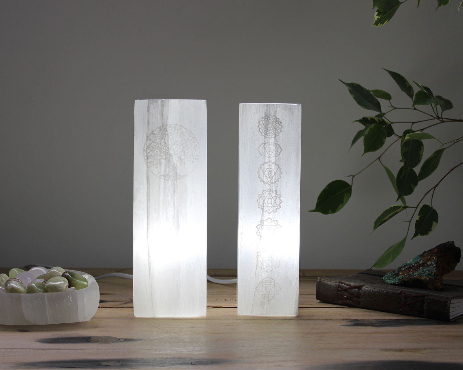 Lampada Selenite 25cm - Albero della Vita