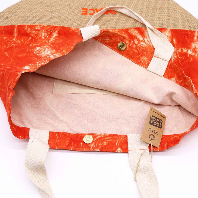 All Natural Bag Оранжева - Руки Намасте - Peace