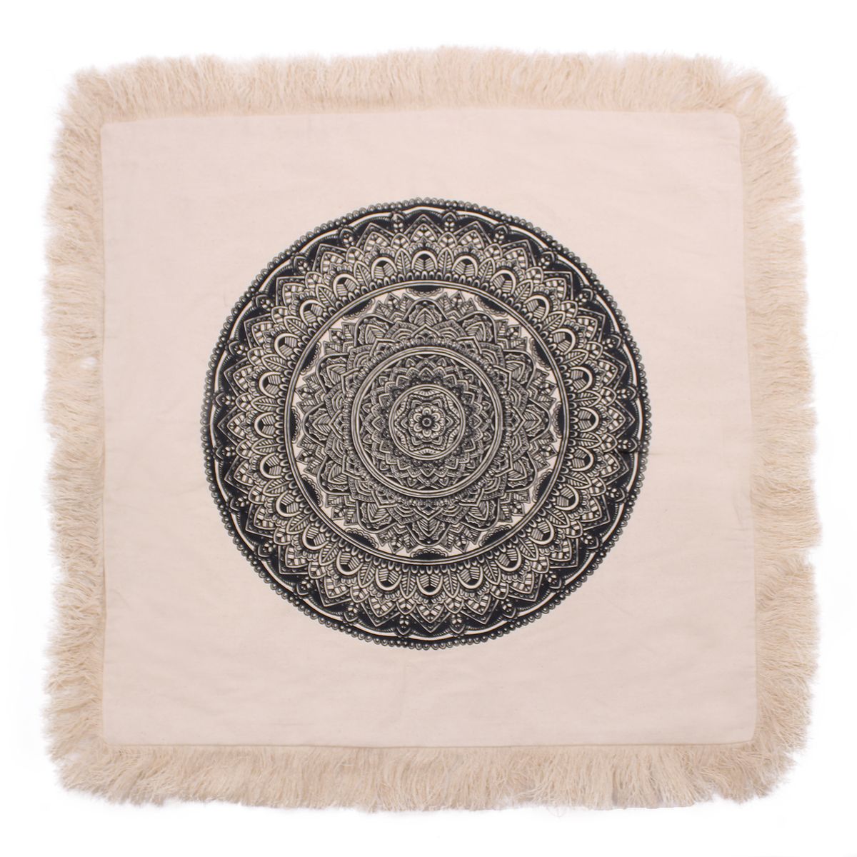 Almofada Mandala Tradicional - 60x60 cm - preto