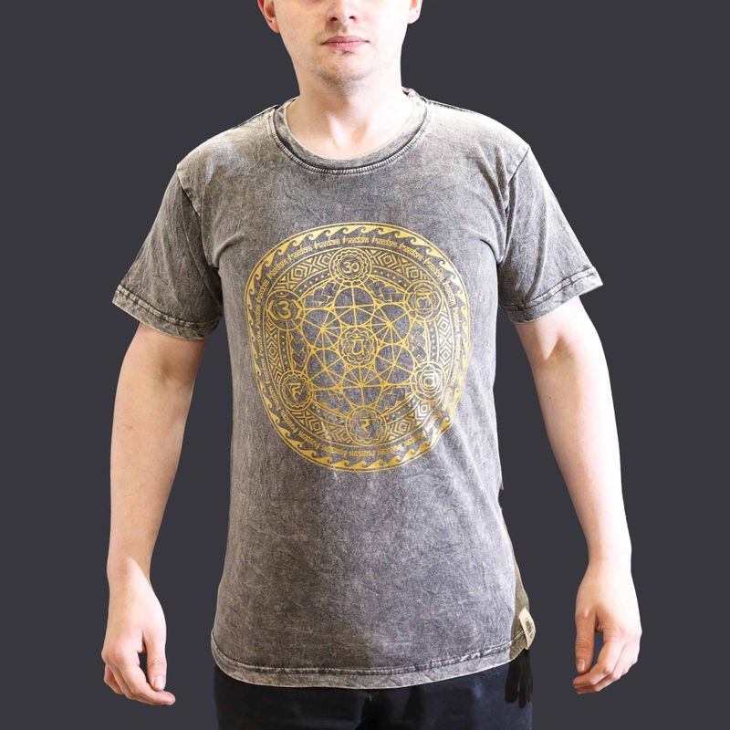 T-shirt Délavé - Chakra - Gris Foncé