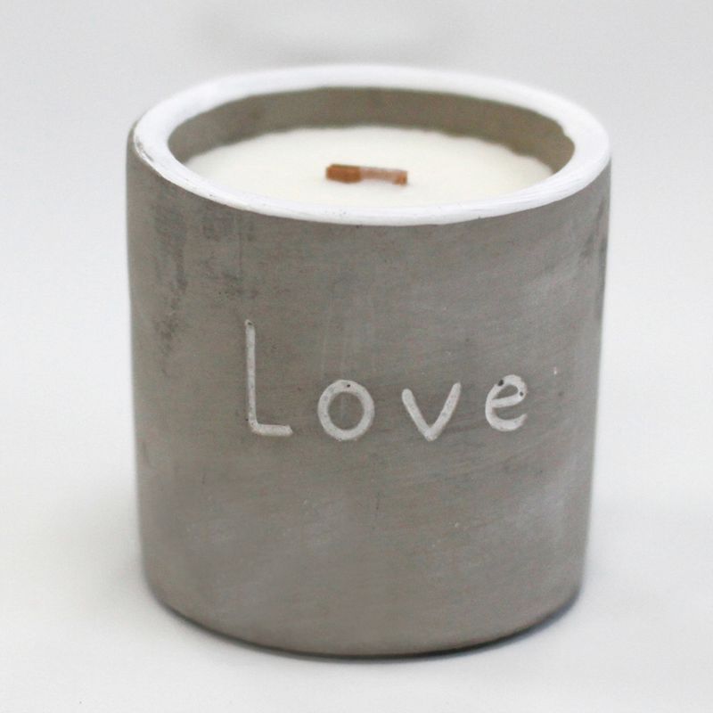 Bougie Béton Pot Moyen Love - Figue & Cassis