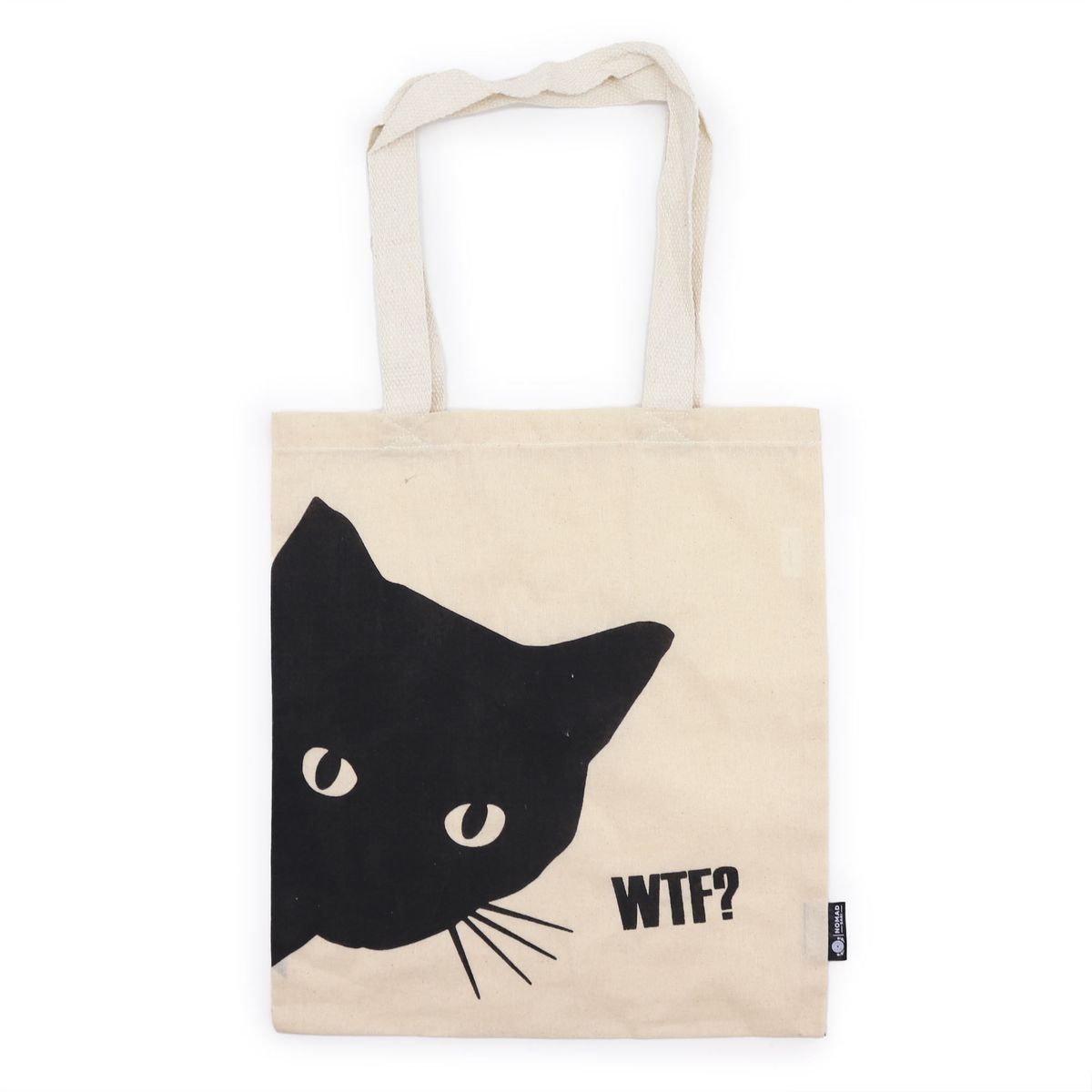 Bolsa Básica Icónica - Gato Preto - (40x36 cm) - Algodão Natural 4 oz