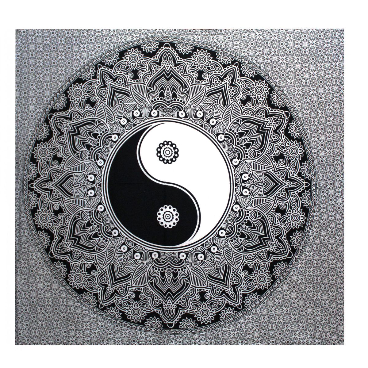 Colcha de Algodão Dupla B&N + Tapeçaria - Ying yang