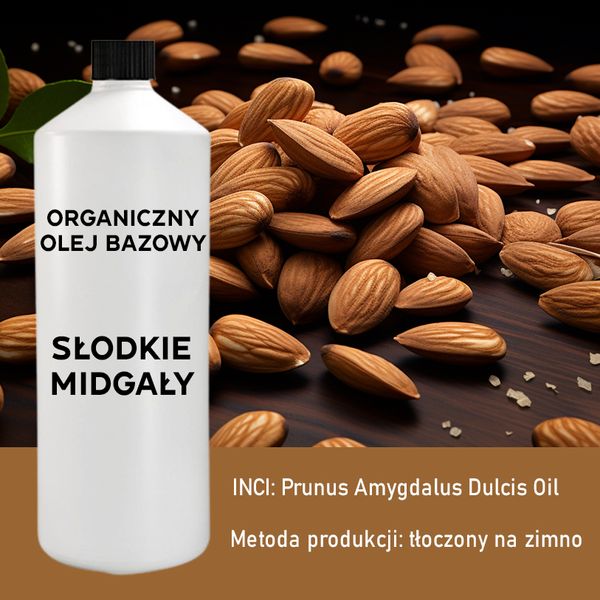 Organiczny Olej Bazowy ze Słodkich Migdałów 1 litr