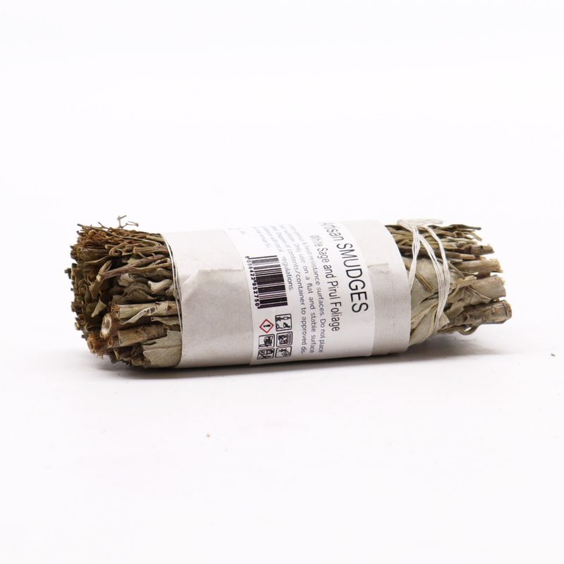 Batonnets de Sauge avec Emballage Kraft - Sauge Blanche et Feuillage de Faux-Poivrier