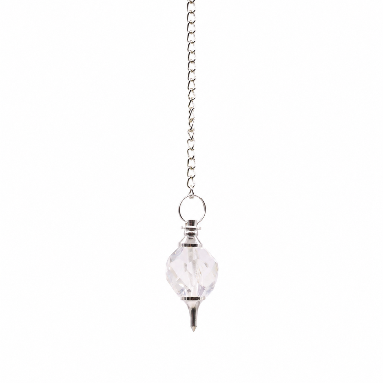 Faceted Gemstone Pendulum - Rock Quartz