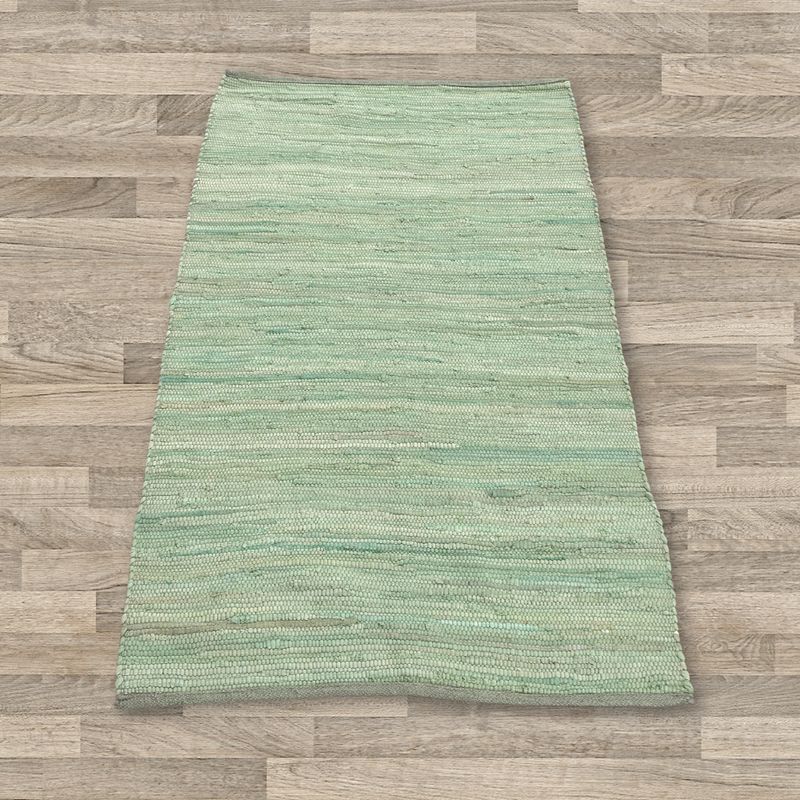 Malý Indický Ručně Tkaný Bavlněný Koberec - 50x90cm - Aqua