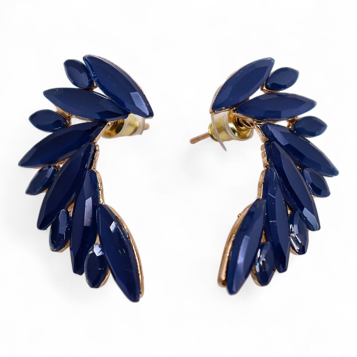 Brincos de cristal vintage - Asas de anjo - Azul