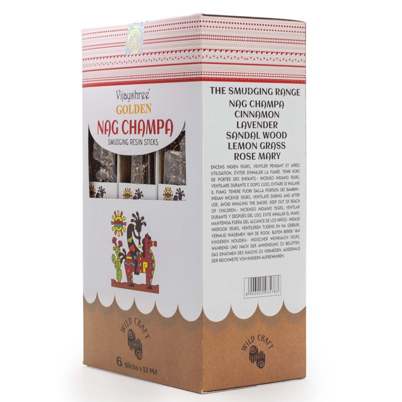 30g Golden Nag Champa Smudging Resin Sticks (6s)