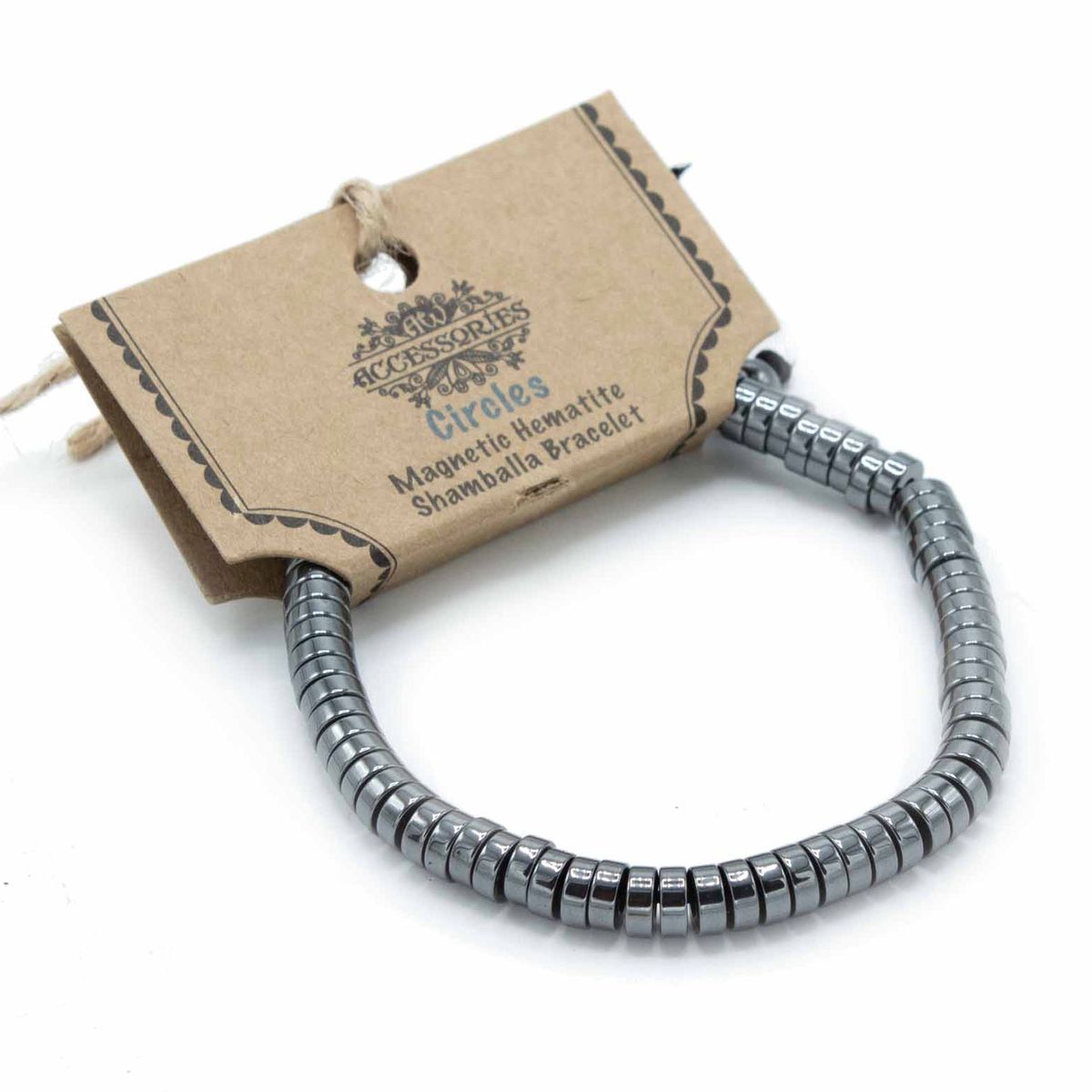 Pulseira Magnética Shamballa de Hematite - Círculos