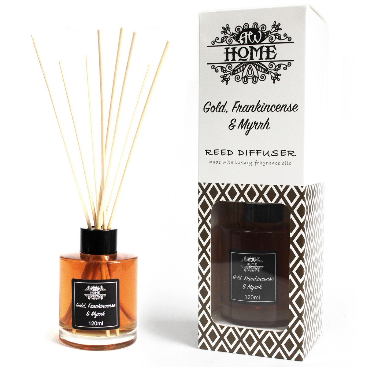 Difusor aromático 120 ml - ouro, incenso e mirra