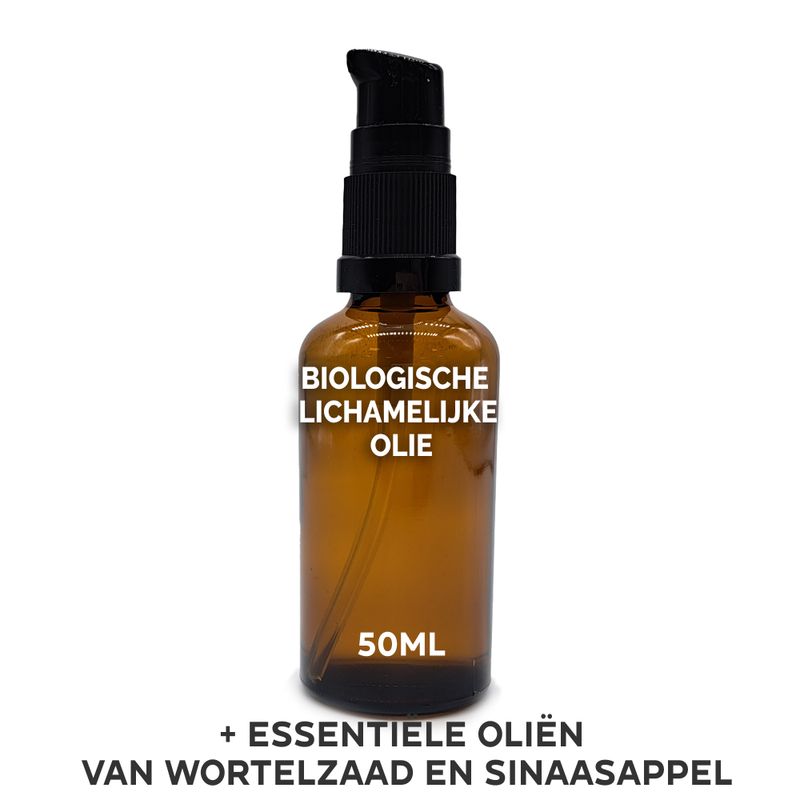 Huile Corporelle Bio 50ml - Carotte & Orange - Sans étiquette