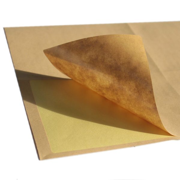 Kraft Marron - 4 Étiquettes A4 Bords Ronds