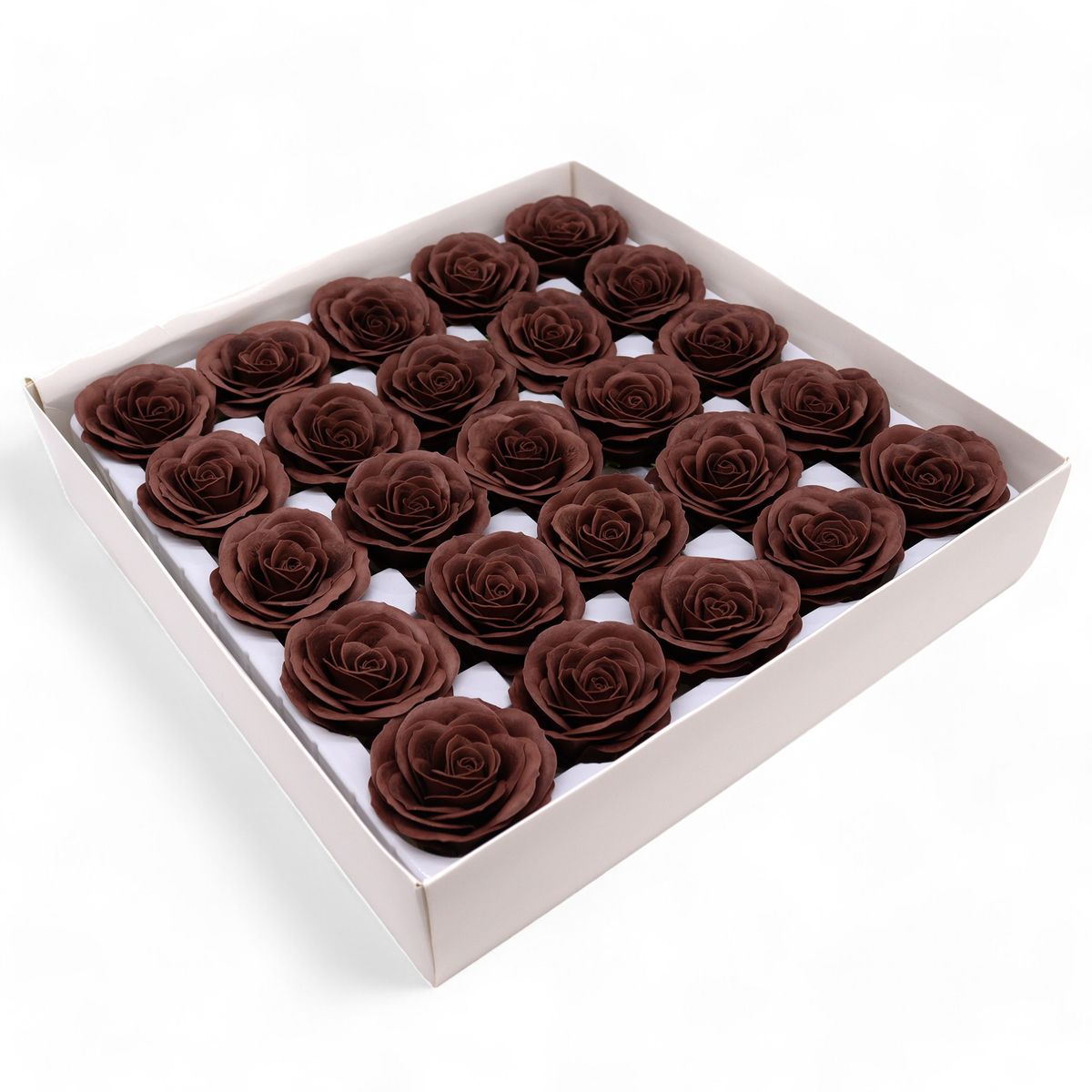 Flor de sabão artesanal - Grande Vintage Rosa - Chocolate