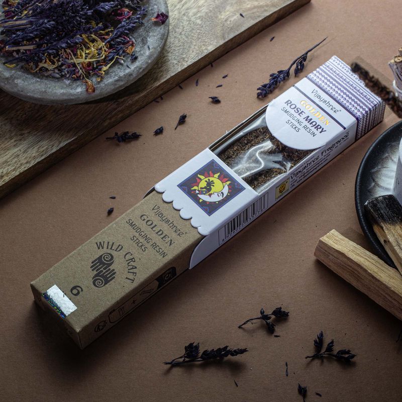 30g Golden Rose Mary Smudging Resin Sticks (6s)