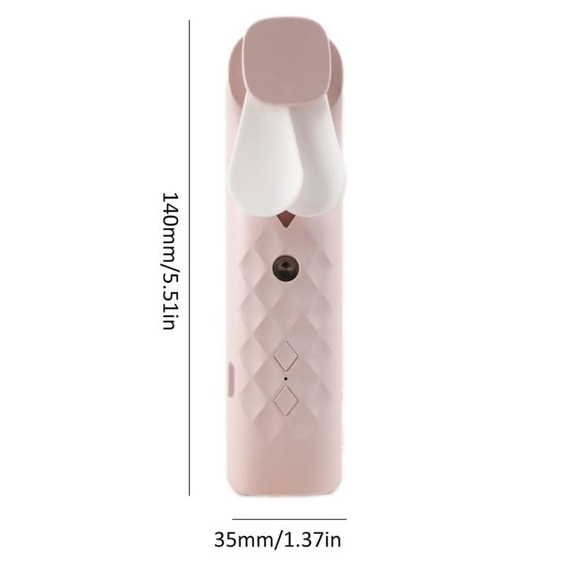 Ventilateur et Vaporisateur de Visage Nano Mist Rose - Rechargeable par USB