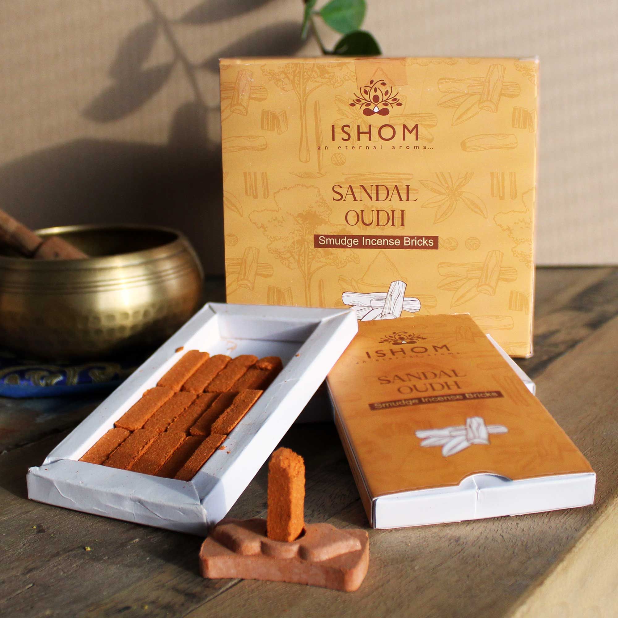 Natural Incense Smudge Bricks and Burner