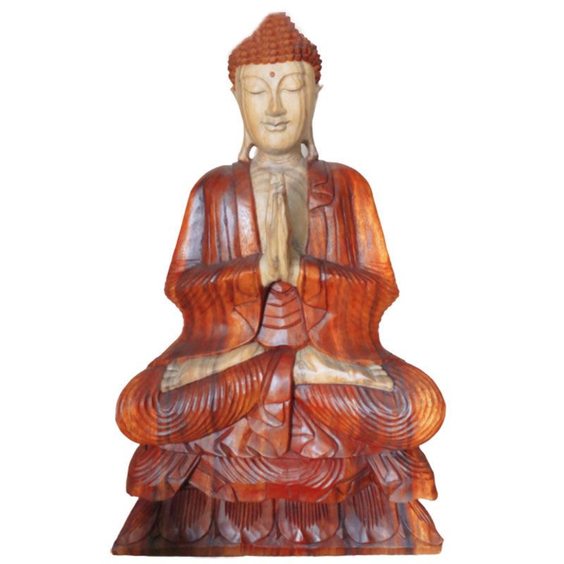 Estátua de Buda Esculpida à Mão - 80 cm Bem-vindo