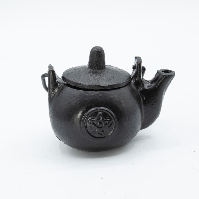 Small Cast Iron Ritual Pot with Pentagon 8x8x10cm