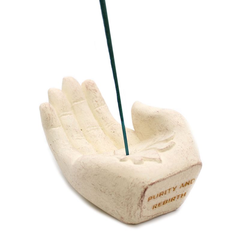 Main Porte-Encens - Lotus (Blanc)