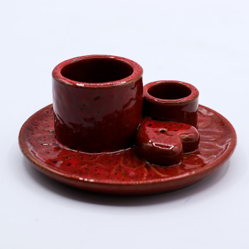 Palo Santo Stick & Smudge Holder - Red with Heart Gloss