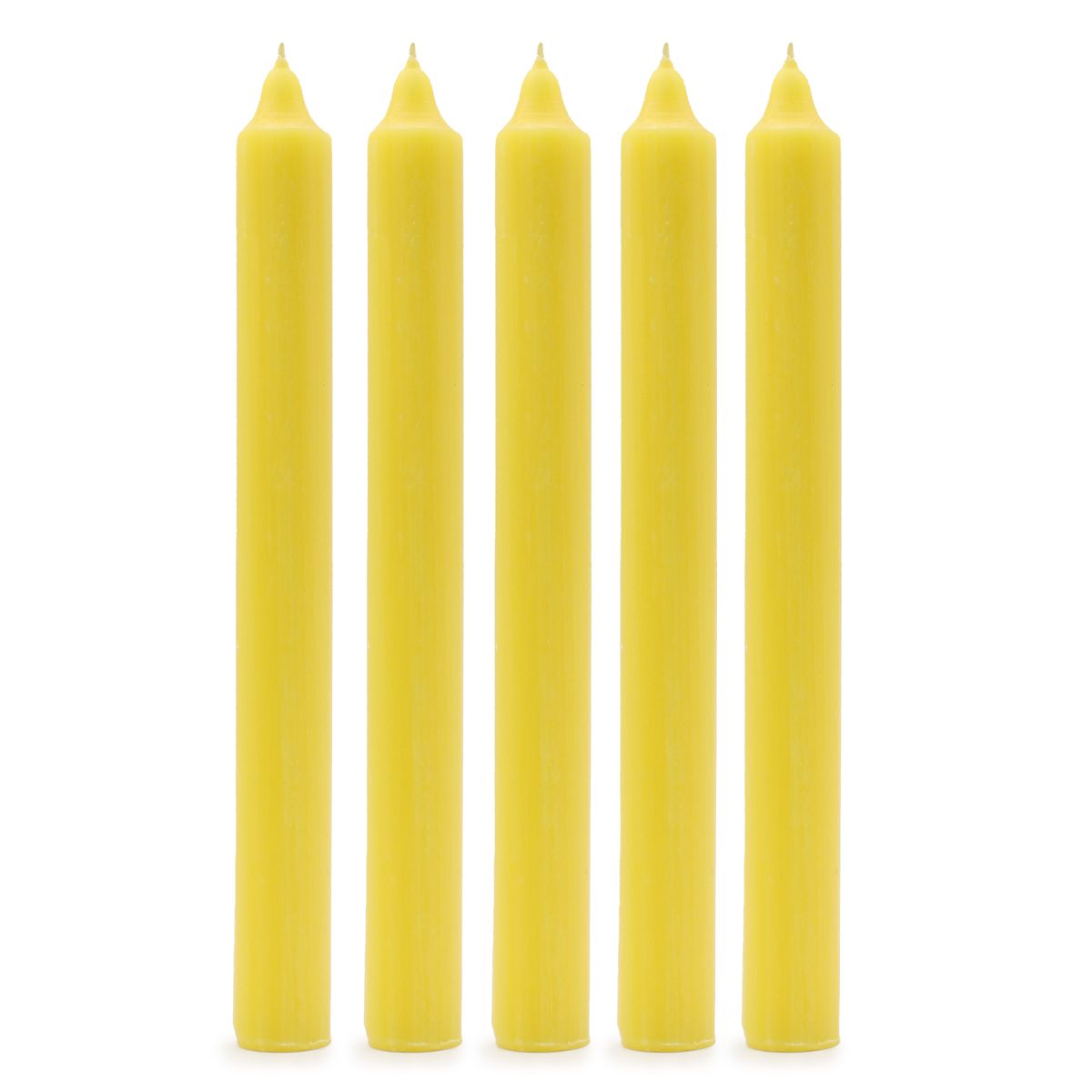 Velas a granel de cor sólida - Limão rústico - Embalagem de 10