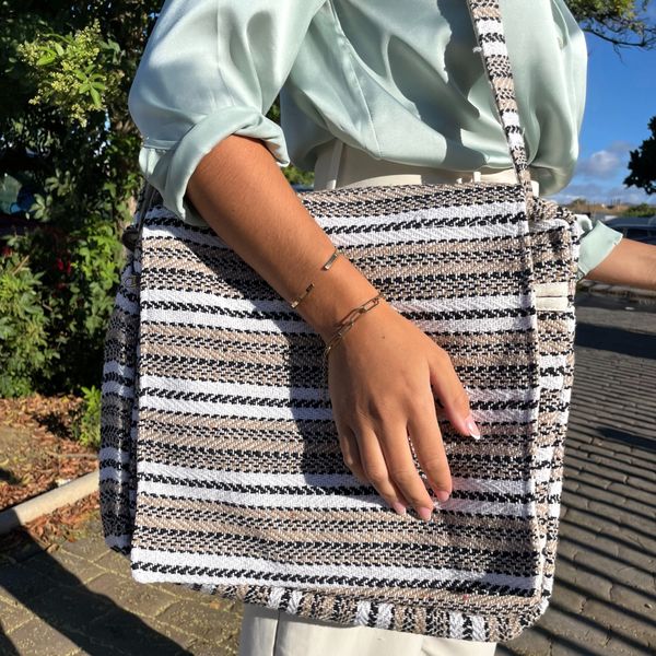 Mala para Portátil Banjar - Creme Suave & Cinzento