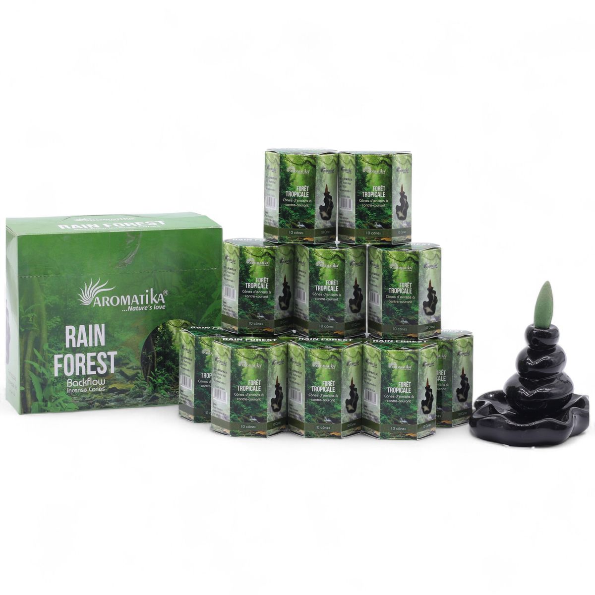 Pacote de 10 incensos Masala Refluxo - Floresta tropical