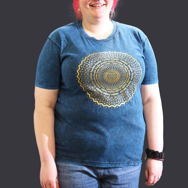 Majica Kratkih Rukava "Stone Washed" (XL) – Mandala – Plava