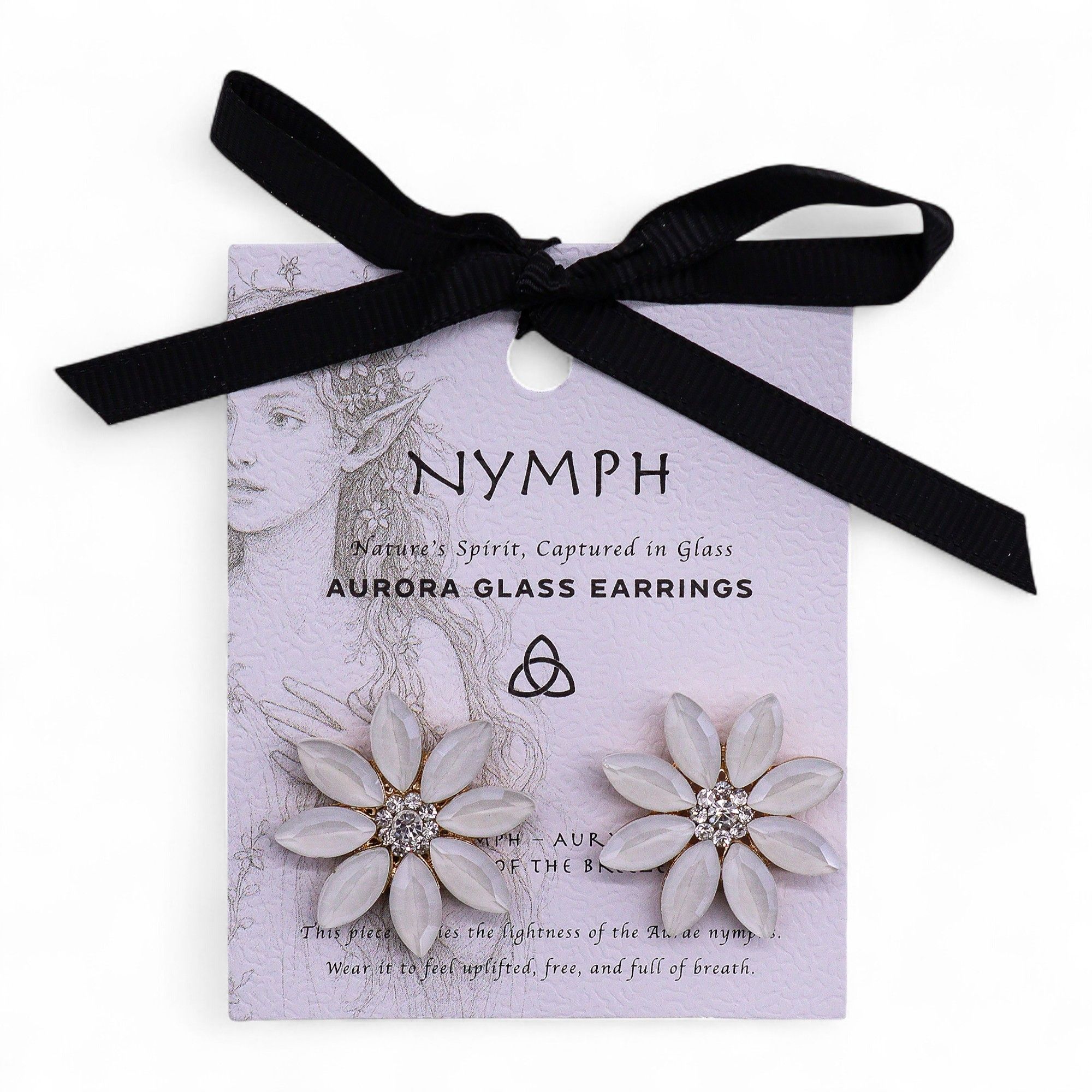 Brincos de Vidro Vintage - Flores - Pérola