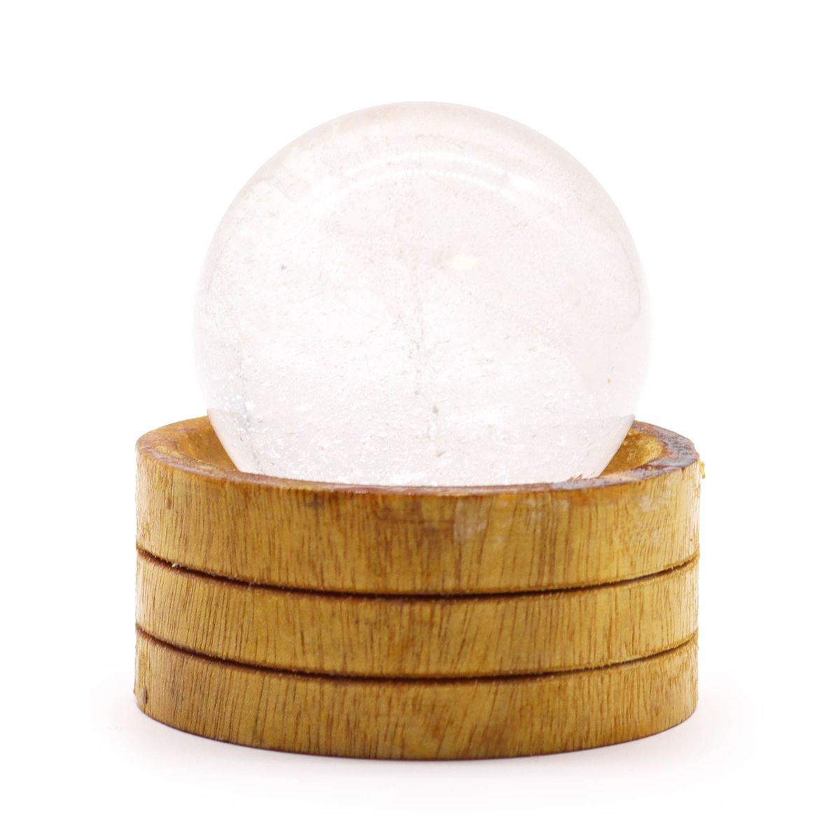 Esfera de cristal de quartzo transparente de 50 mm com suporte