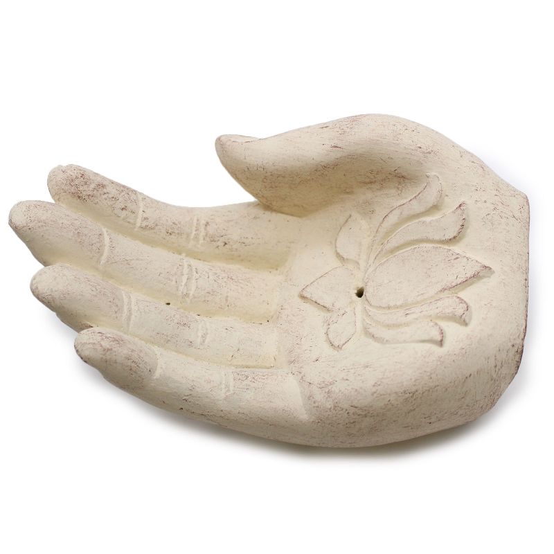 Main Porte-Encens - Lotus (Blanc)