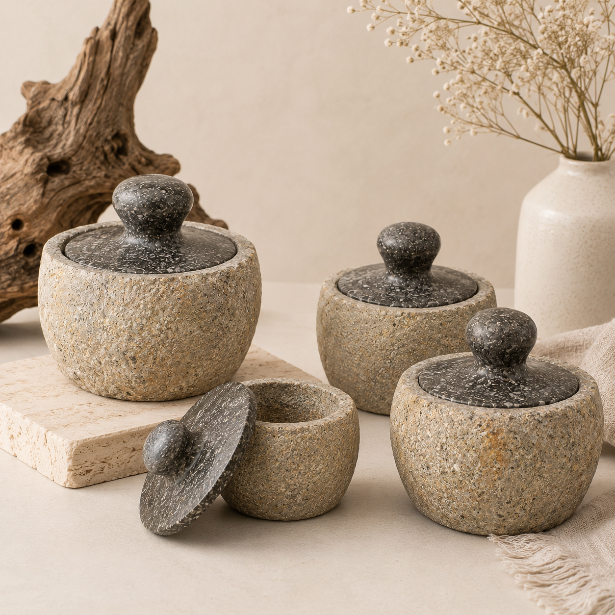 Natural Riverstone Grounding Pot