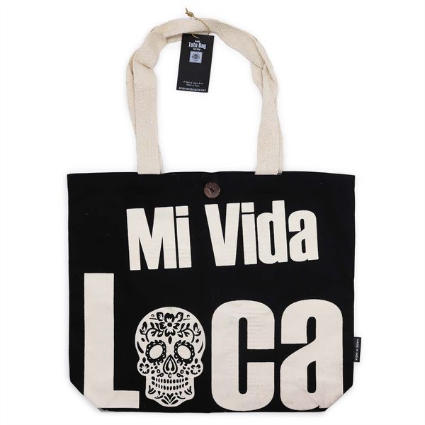 Saco Tote Icónico - Mi Vida Loca - Preto Natural 283g