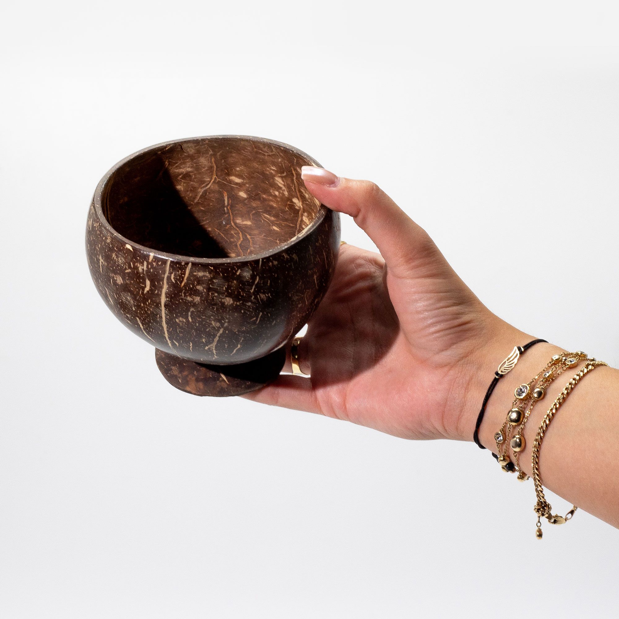 Mala Zdjela od Prirodnog Kokosa – polirana – za rukotvorine – 9x10cm na Postolju