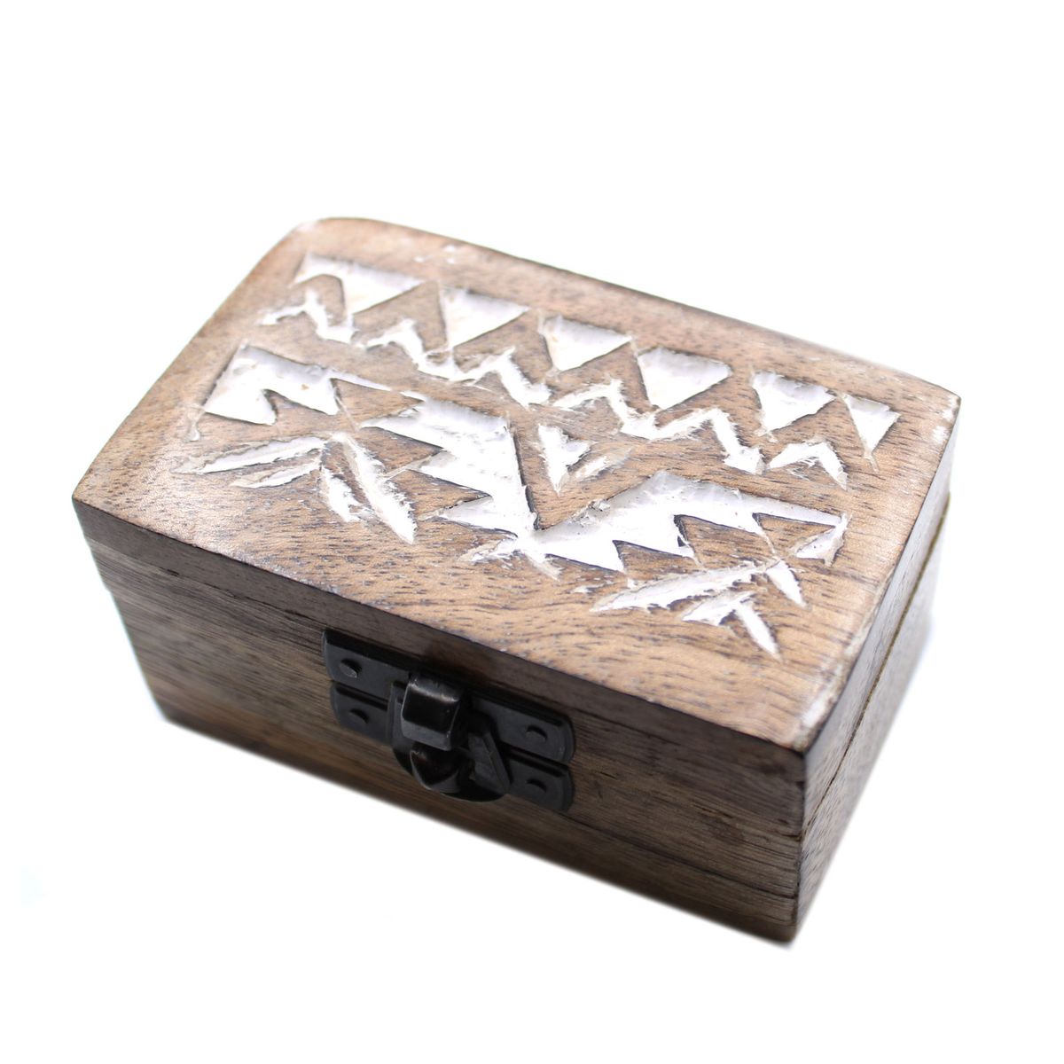 Caixa de madeira branca - 3x1,5 Porta-comprimidos com design eslavo
