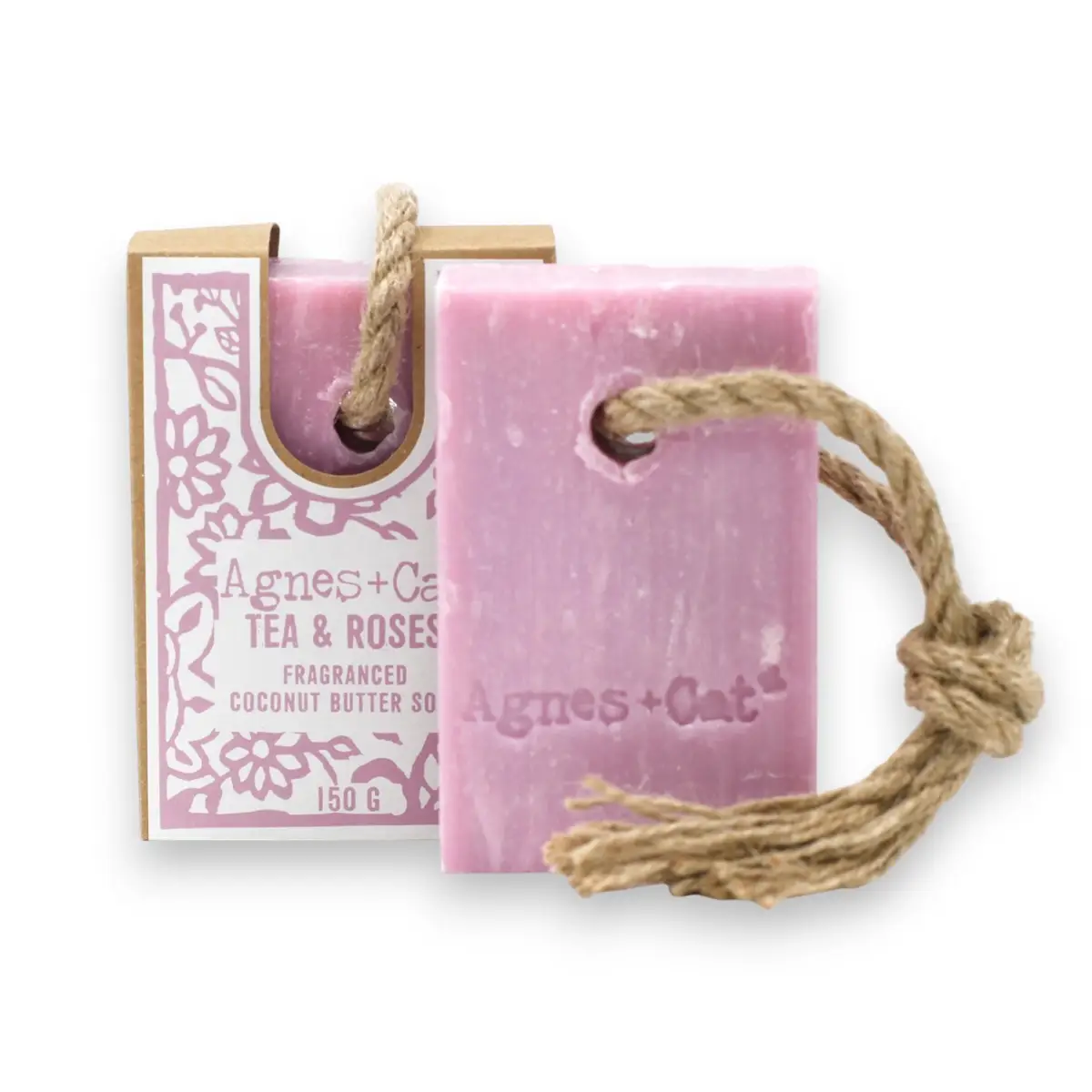 Agnes + Cat Soap On A Rope - Tea & Roses — Soap · GlowDuty apothecary