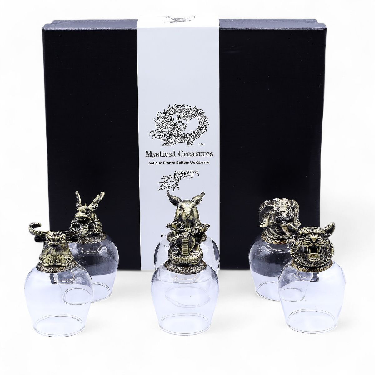 Conjunto de oferta de 6 copos (100 ml) - Criaturas Místicas - Bronze Antigo