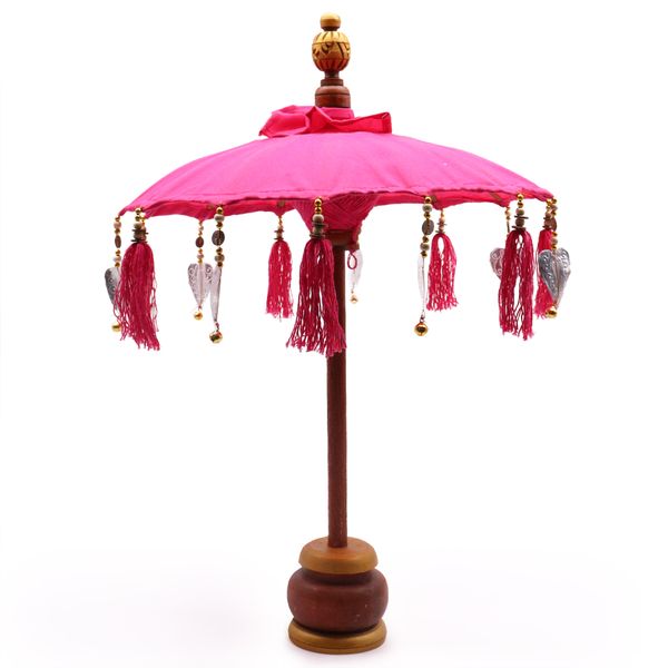 Guarda-sol de Bali de Decoração Interior  - Algodão - Rosa - 40cm